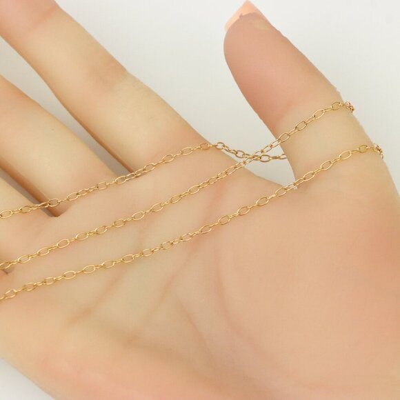 Delicate Rose Gold Plated Brass Chain Necklace, XPNL0253 - Picture 5 of 12